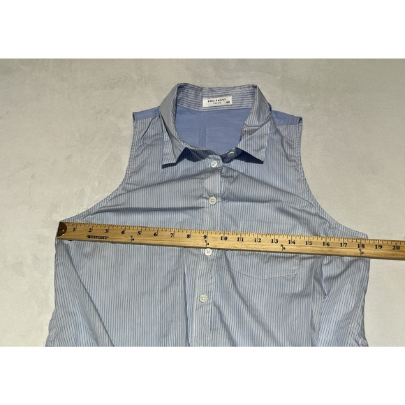 Equipment Button Up Collared Shirt Tank Top Womens Medium Striped Tie Front - Picture 5 of 10